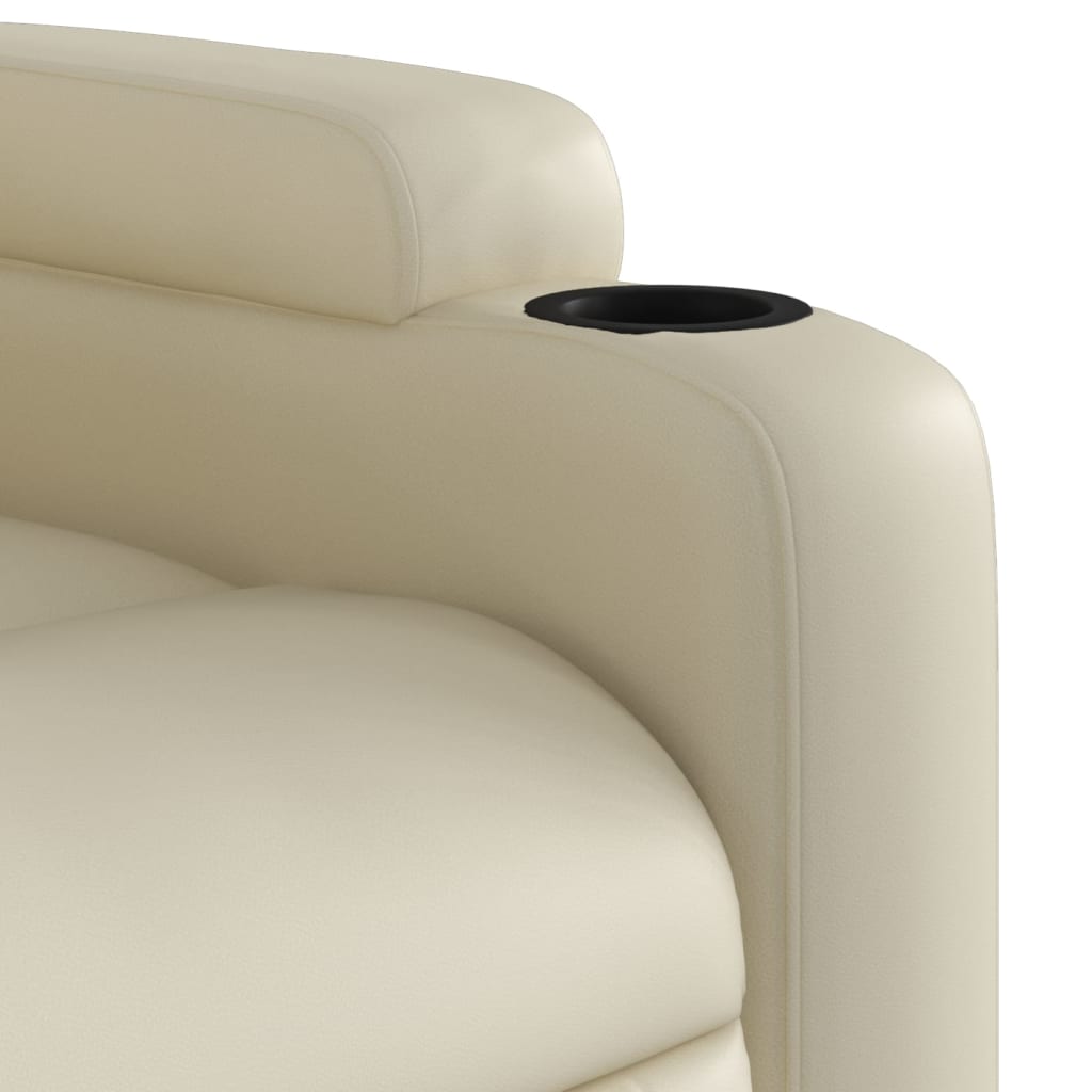 vidaXL Fauteuil inclinable Crème Similicuir