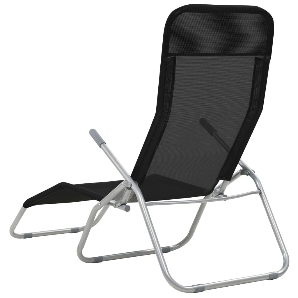 vidaXL Chaises longues pliables lot de 2 Textilène Noir