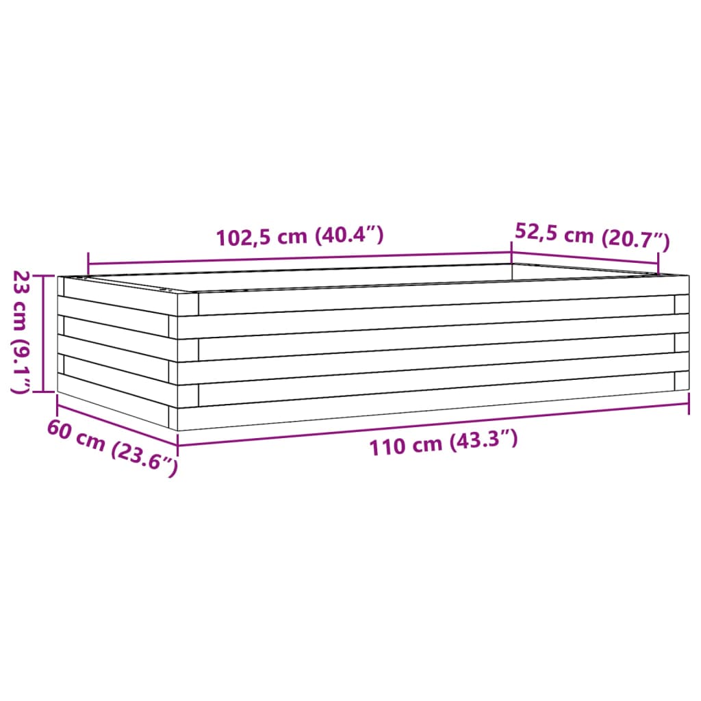 vidaXL Jardinière 110x60x23 cm bois massif de douglas