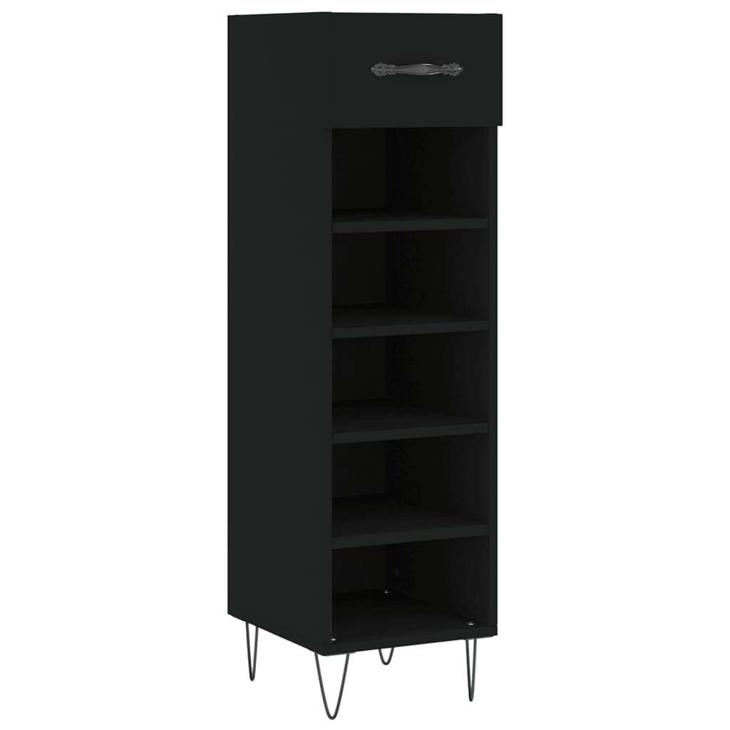 vidaXL Armoire à chaussures noir 30x35x105 cm bois d'ingénierie