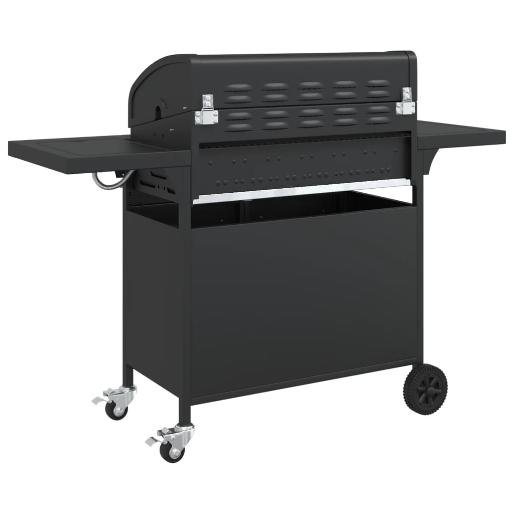 vidaXL Barbecue gril à gaz avec 7 brûleurs noir acier enduit de poudre