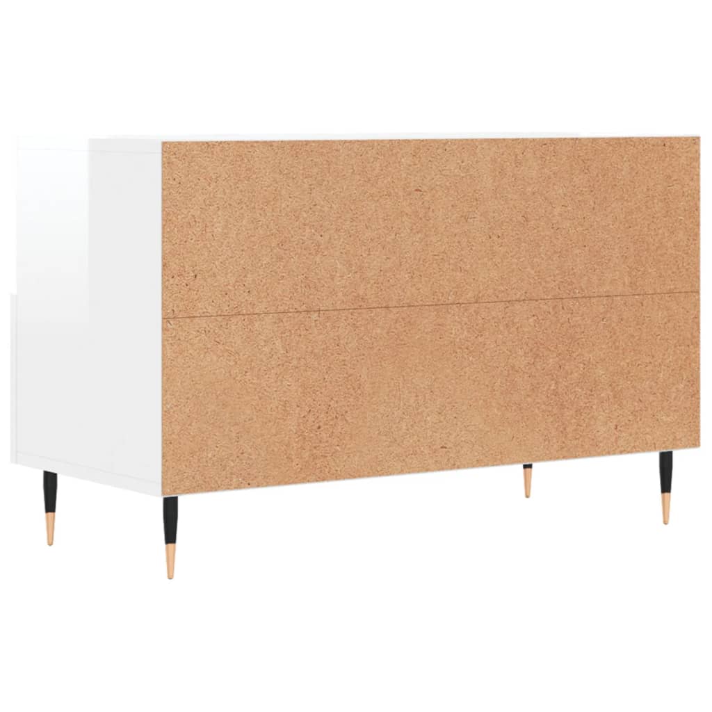 vidaXL Meuble TV Blanc brillant 80x36x50 cm Bois d'ingénierie