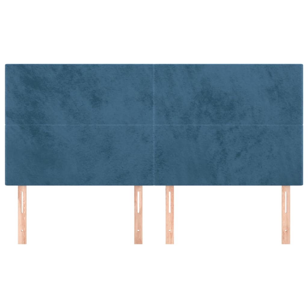 vidaXL Têtes de lit 4 pcs Bleu foncé 90x5x78/88 cm Velours