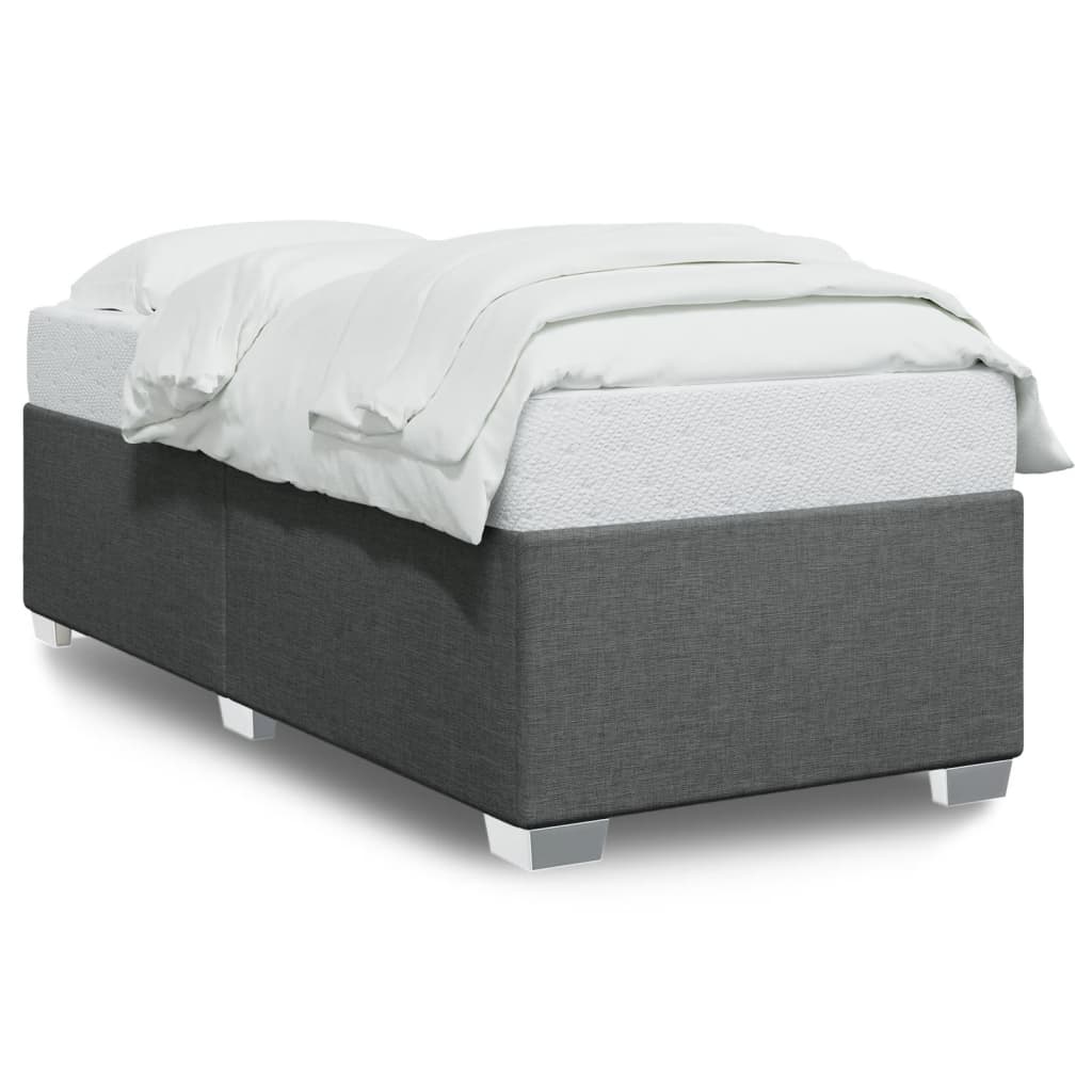 vidaXL Cadre de lit sans matelas gris foncé 90x200 cm tissu