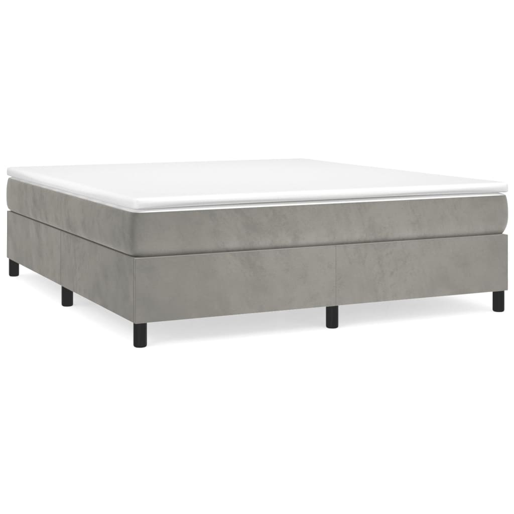 vidaXL Sommier à lattes de lit et matelas Gris clair 160x200cm Velours