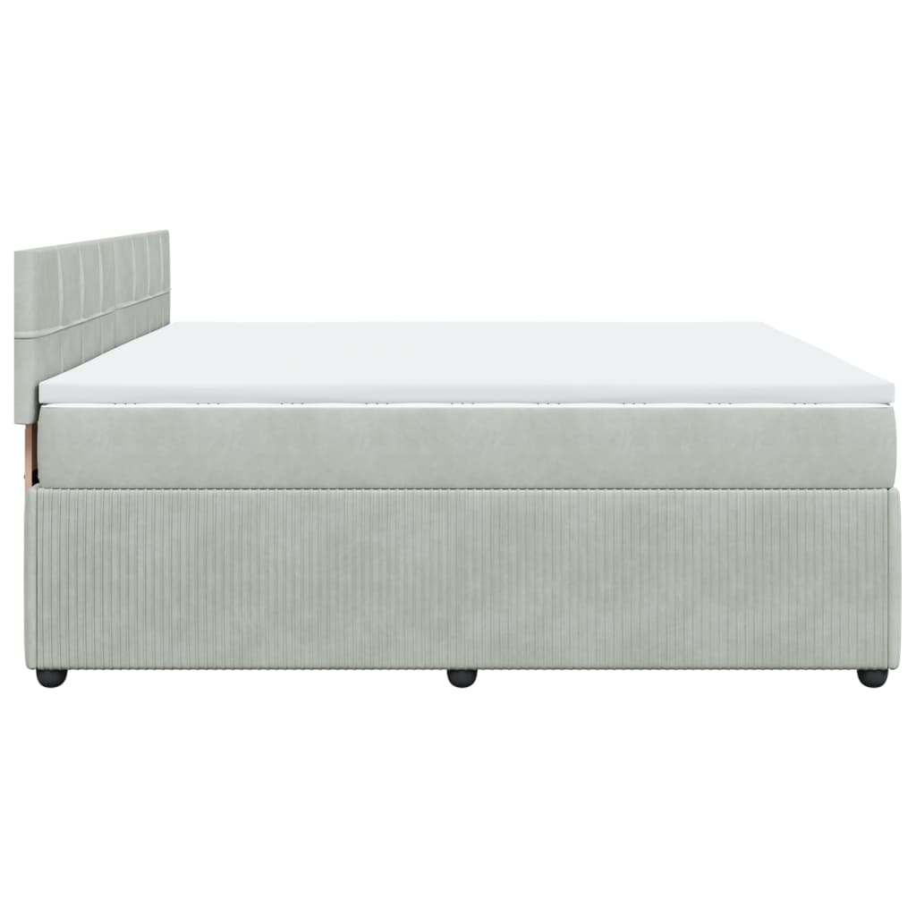 vidaXL Sommier à lattes de lit et matelas Gris clair 180x200cm Velours