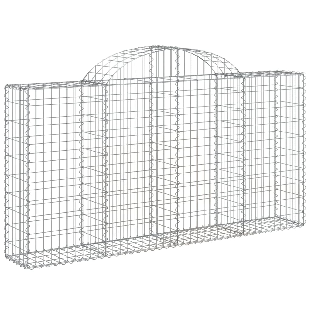 vidaXL Paniers à gabions arqués 3 pcs 200x30x100/120 cm Fer galvanisé