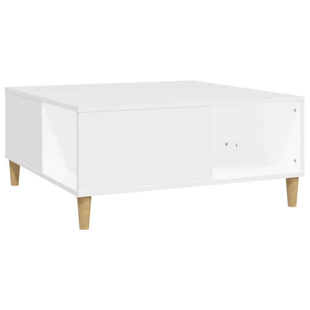 vidaXL Table basse blanc 80x80x36,5 cm bois d'ingénierie