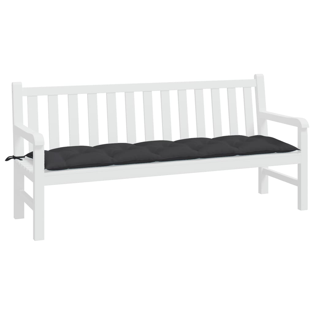 vidaXL Coussin de banc de jardin noir 180x50x7 cm tissu oxford