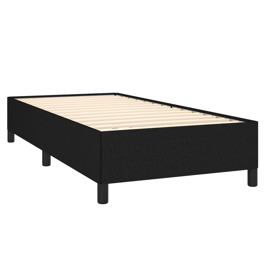 vidaXL Sommier à lattes de lit avec matelas Noir 90x200 cm Tissu