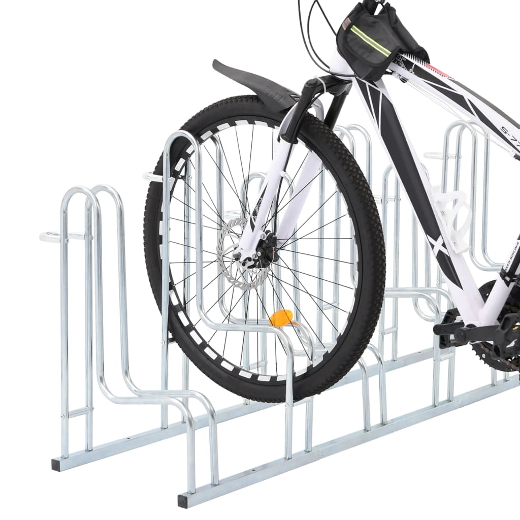 vidaXL Support de vélo au sol autoportant pour 6 vélos acier galvanisé