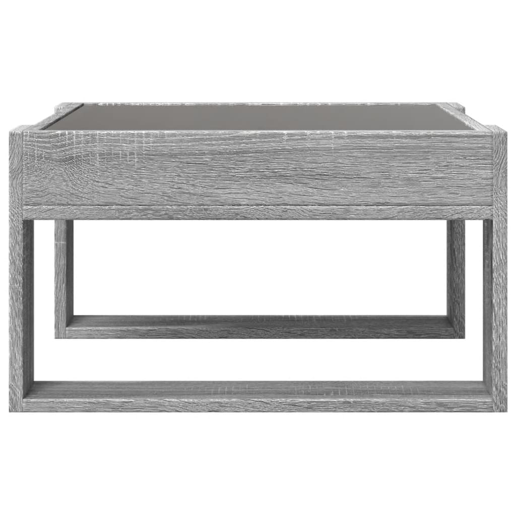 vidaXL Table basse avec LED infini sonoma gris 50x53x30 cm