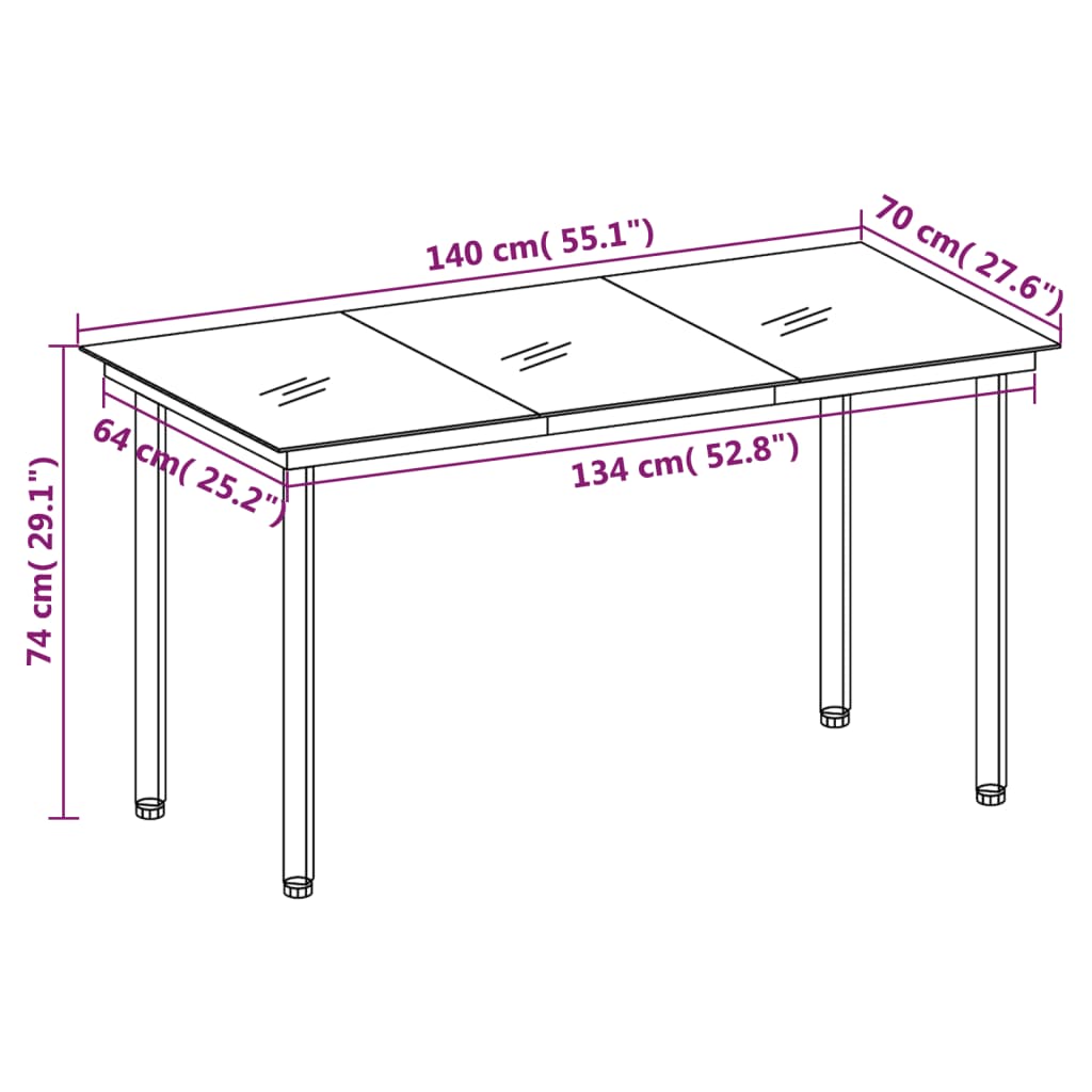 vidaXL Ensemble à manger de jardin 7 pcs Marron