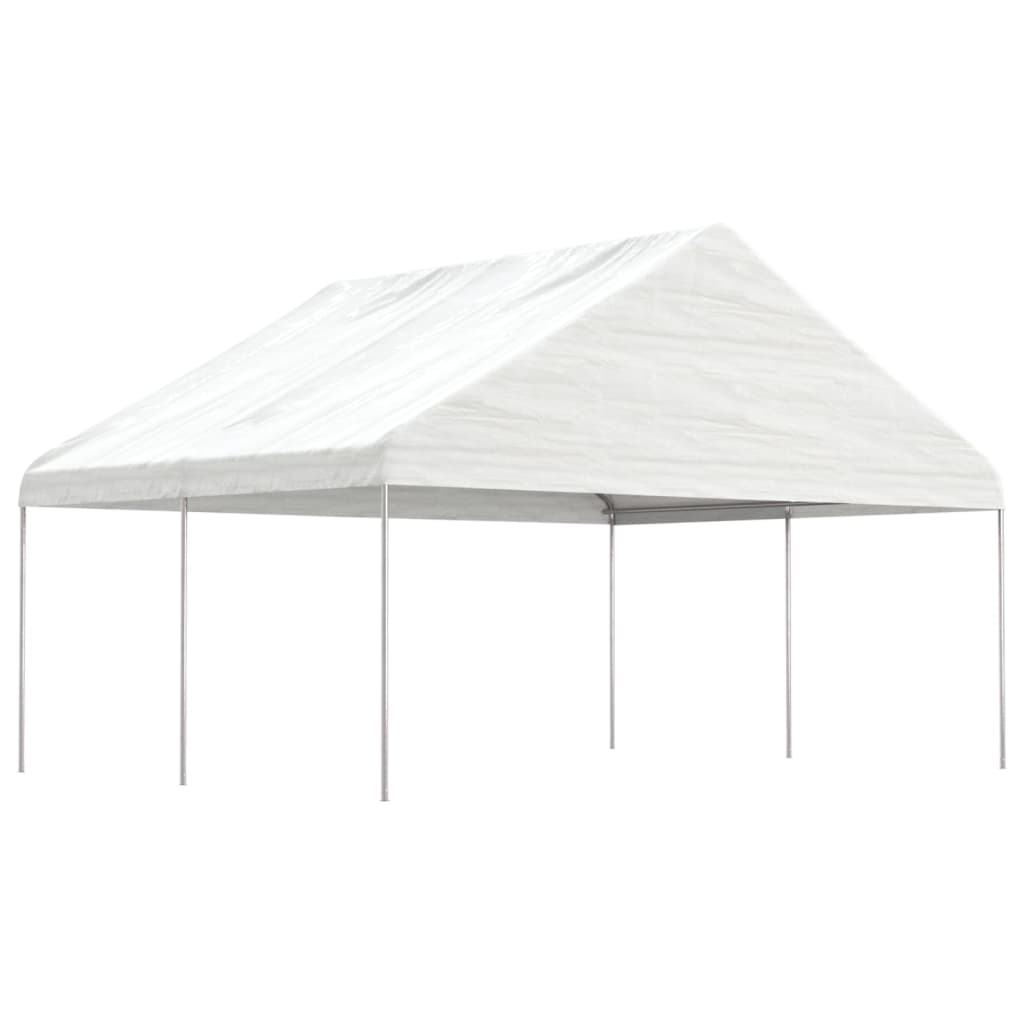 vidaXL Belvédère avec toit blanc 4,46x5,88x3,75 m polyéthylène