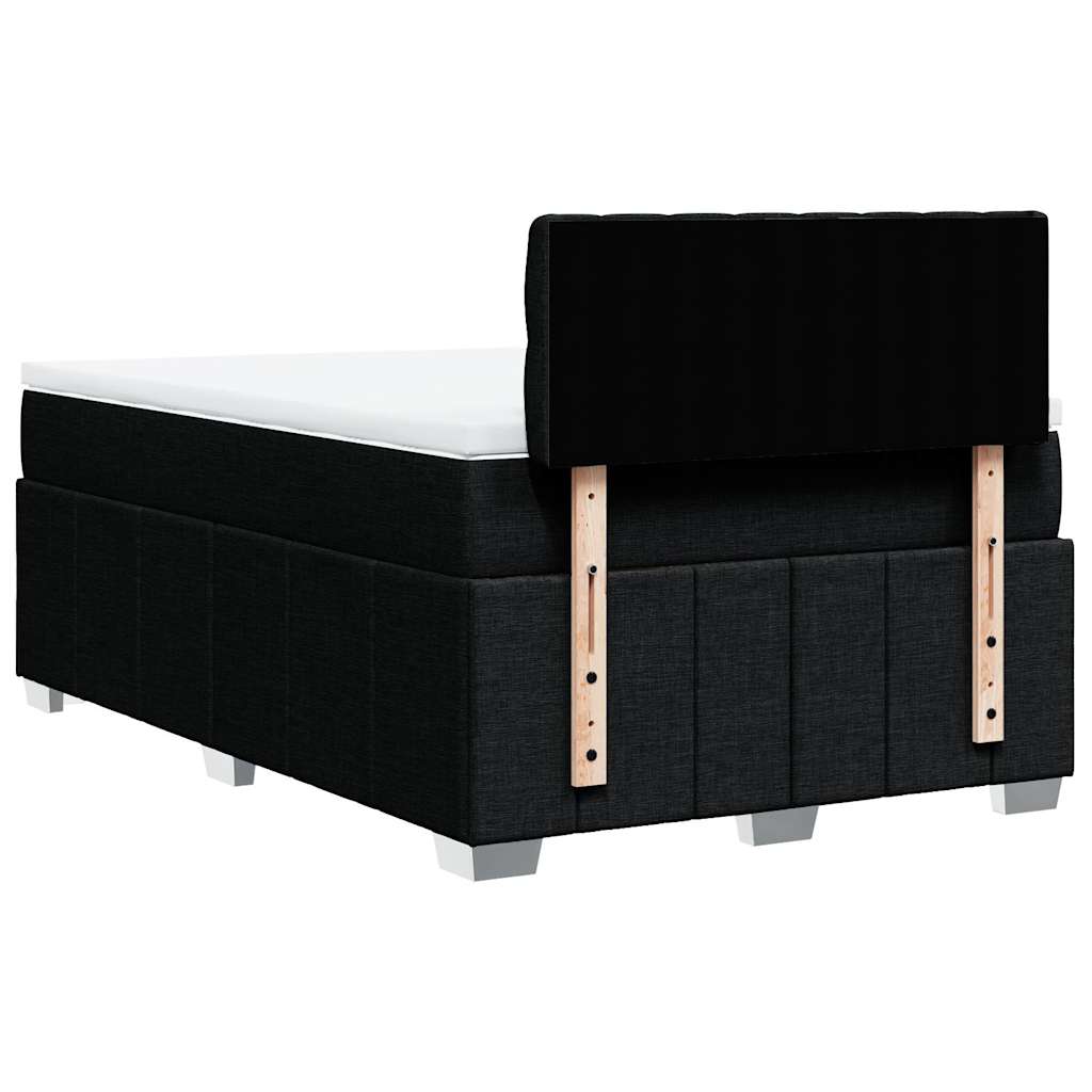 vidaXL Sommier à lattes de lit avec matelas Noir 120x200 cm Tissu