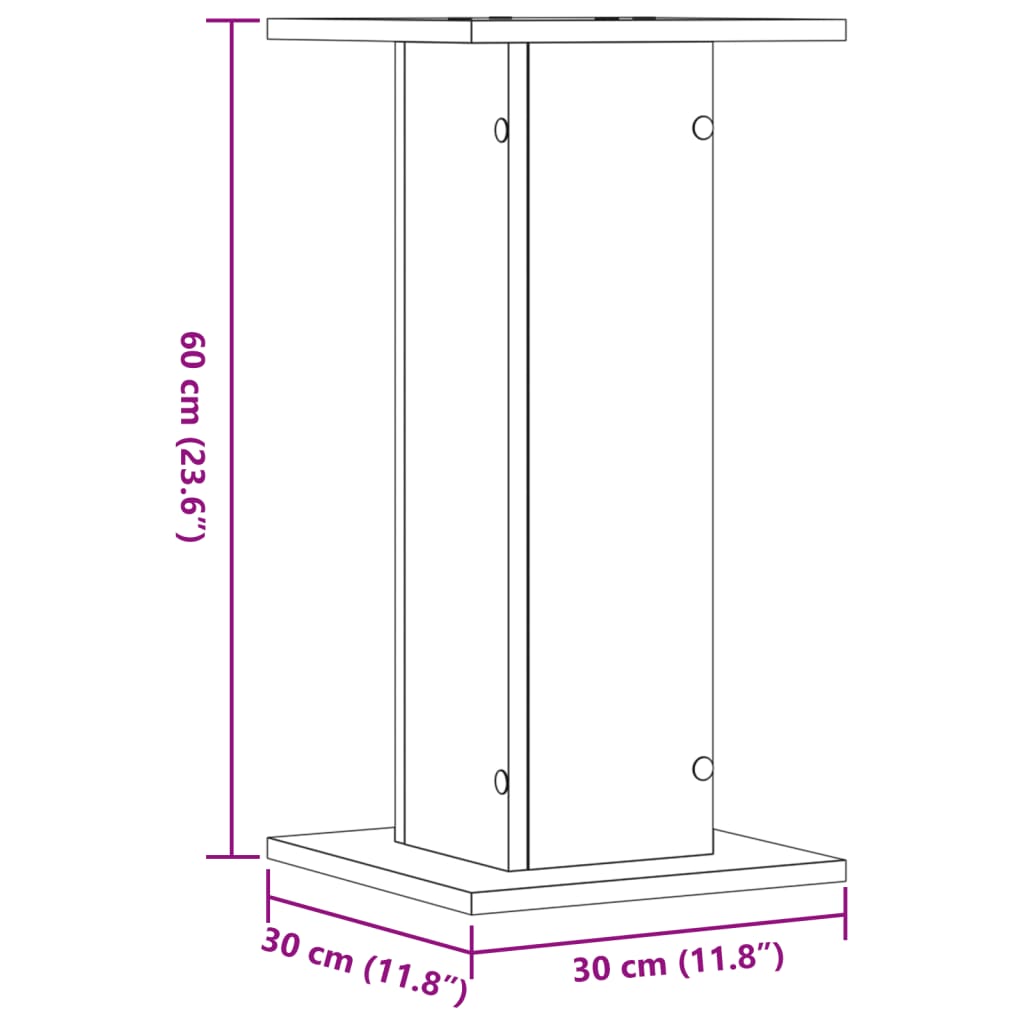 vidaXL Supports pour plantes 2 pcs chêne marron bois d'ingénierie