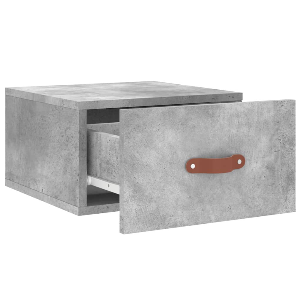 vidaXL Tables de chevet murales 2 pcs gris béton 35x35x20 cm