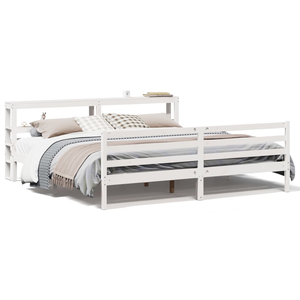 vidaXL Cadre de lit sans matelas blanc 180x200 cm bois massif de pin