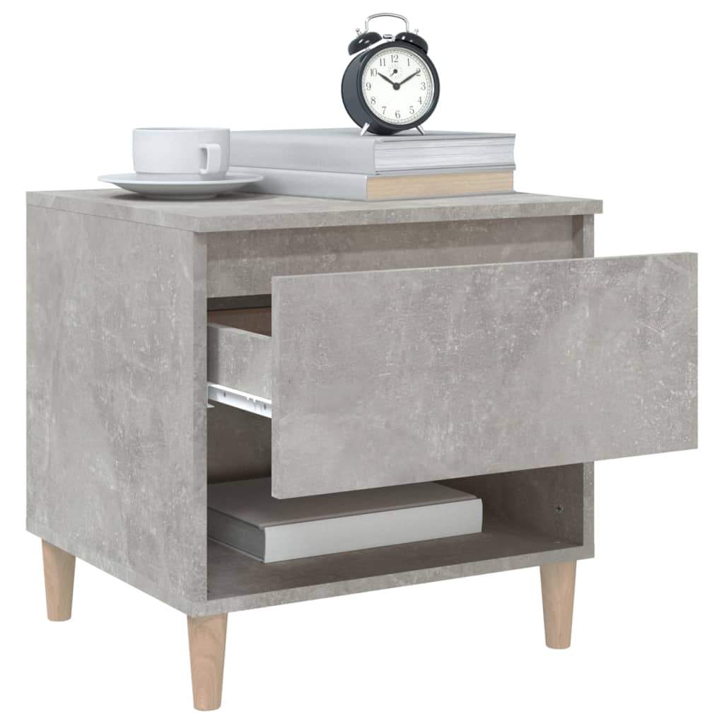 vidaXL Table de chevet Gris béton 50x46x50 cm Bois d'ingénierie