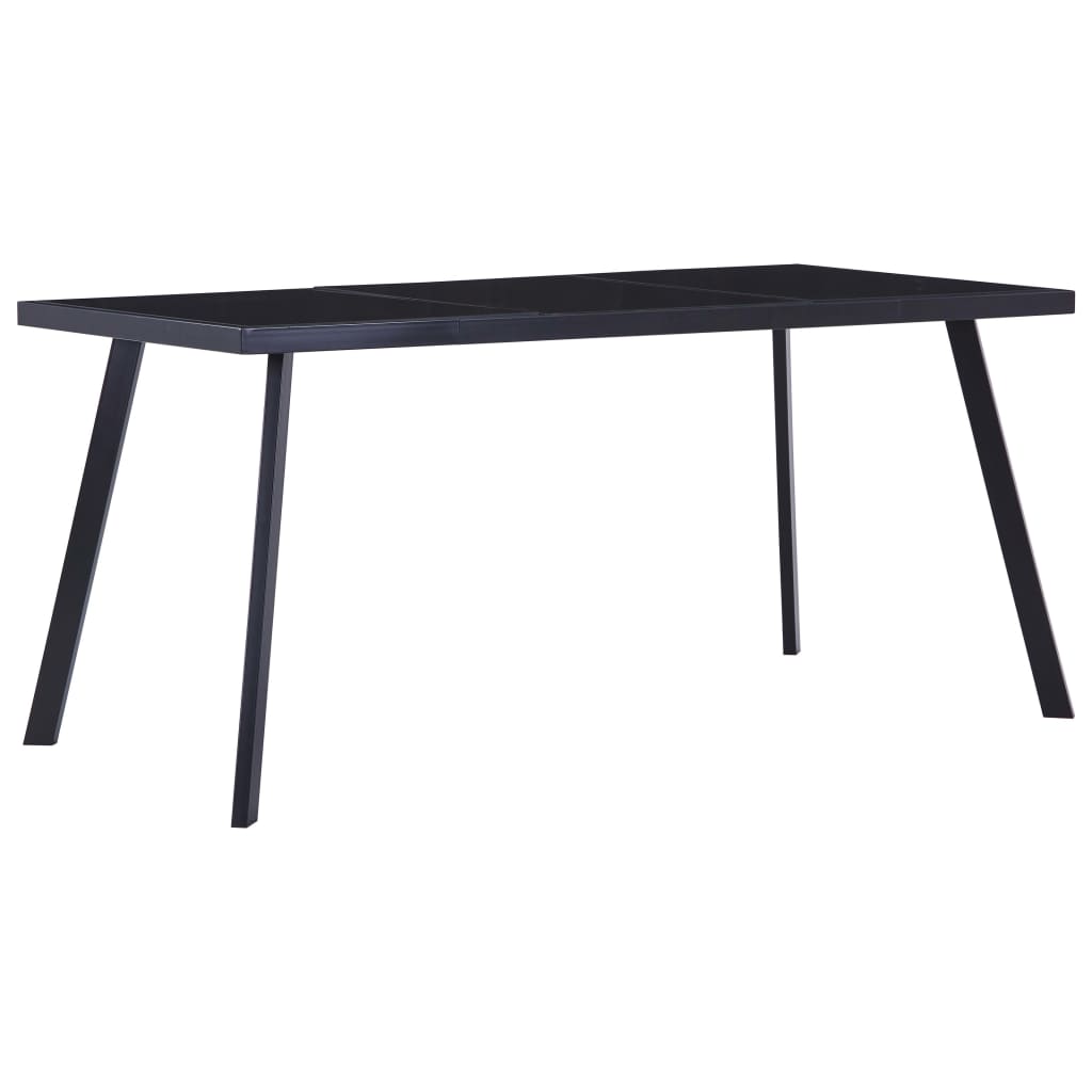 vidaXL Table à manger Noir 180x90x75 cm Verre trempé