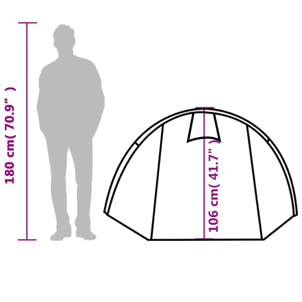 vidaXL Tente de camping tunnel 4 personnes orange imperméable