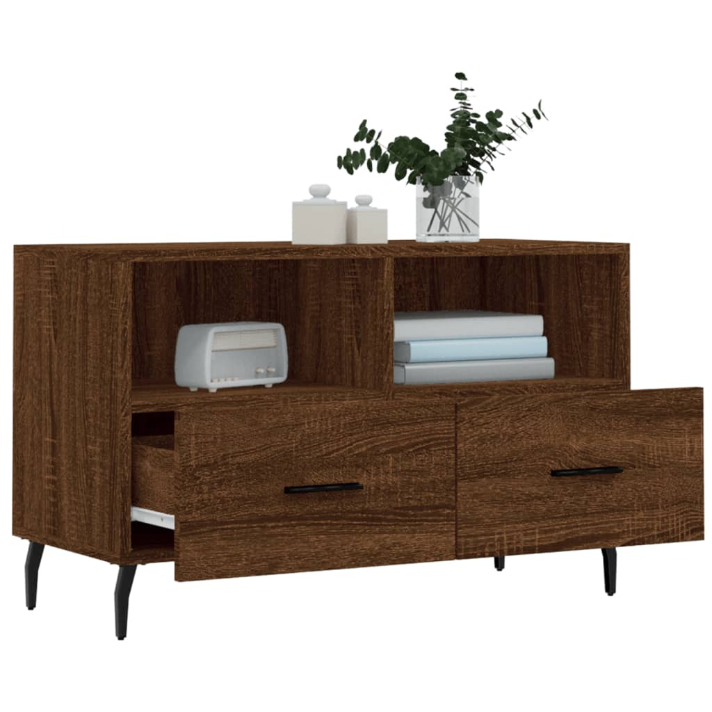 vidaXL Meuble TV Chêne marron 80x36x50 cm Bois d'ingénierie