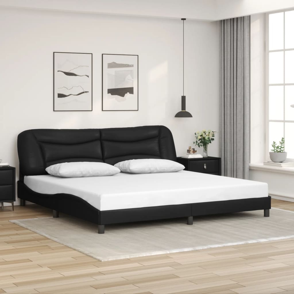 vidaXL Cadre de lit sans matelas noir 200x200 cm similicuir