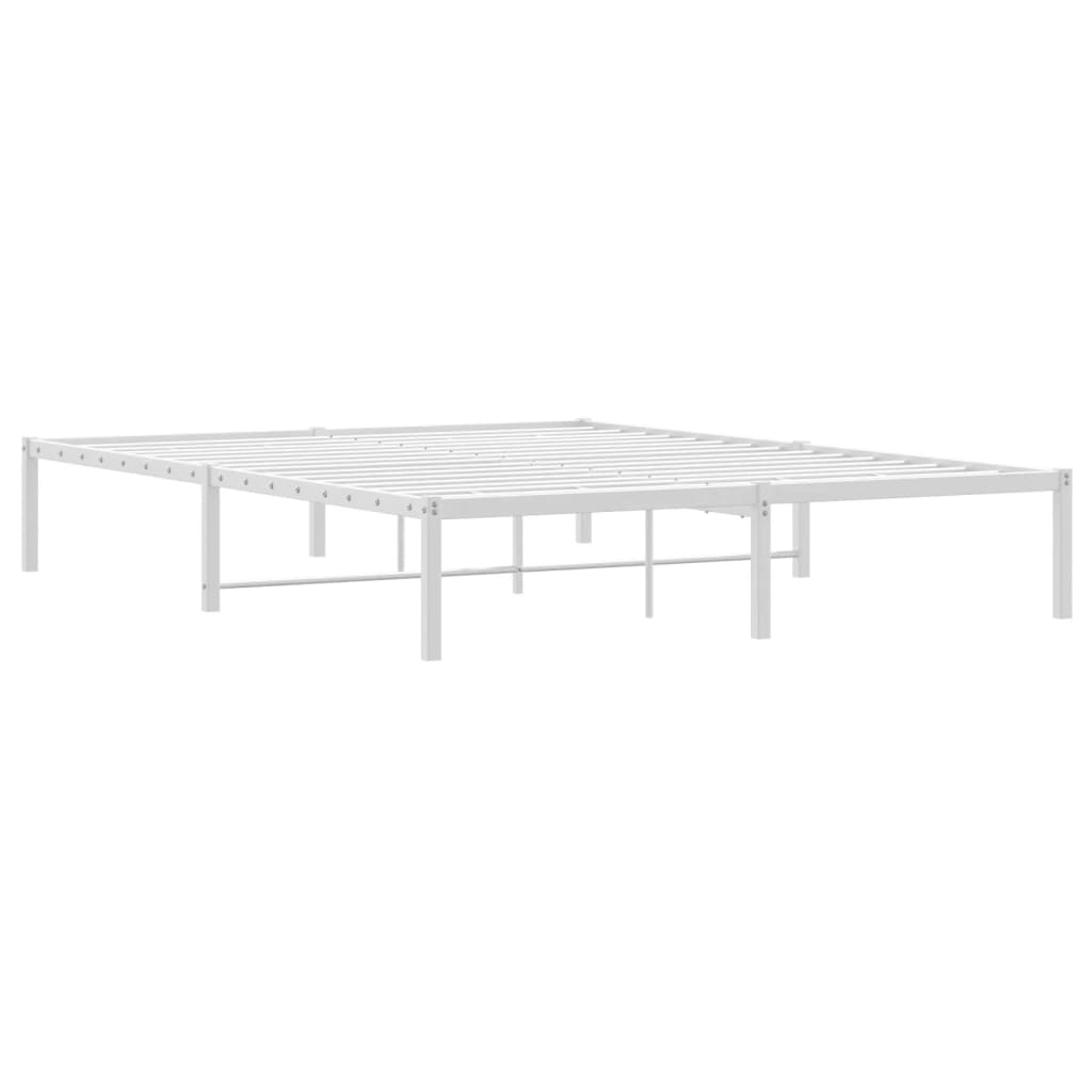 vidaXL Cadre de lit métal sans matelas blanc 150x200 cm