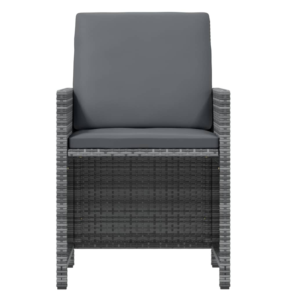 vidaXL Ensemble à dîner de jardin coussins 17 pcs Résine tressée Gris