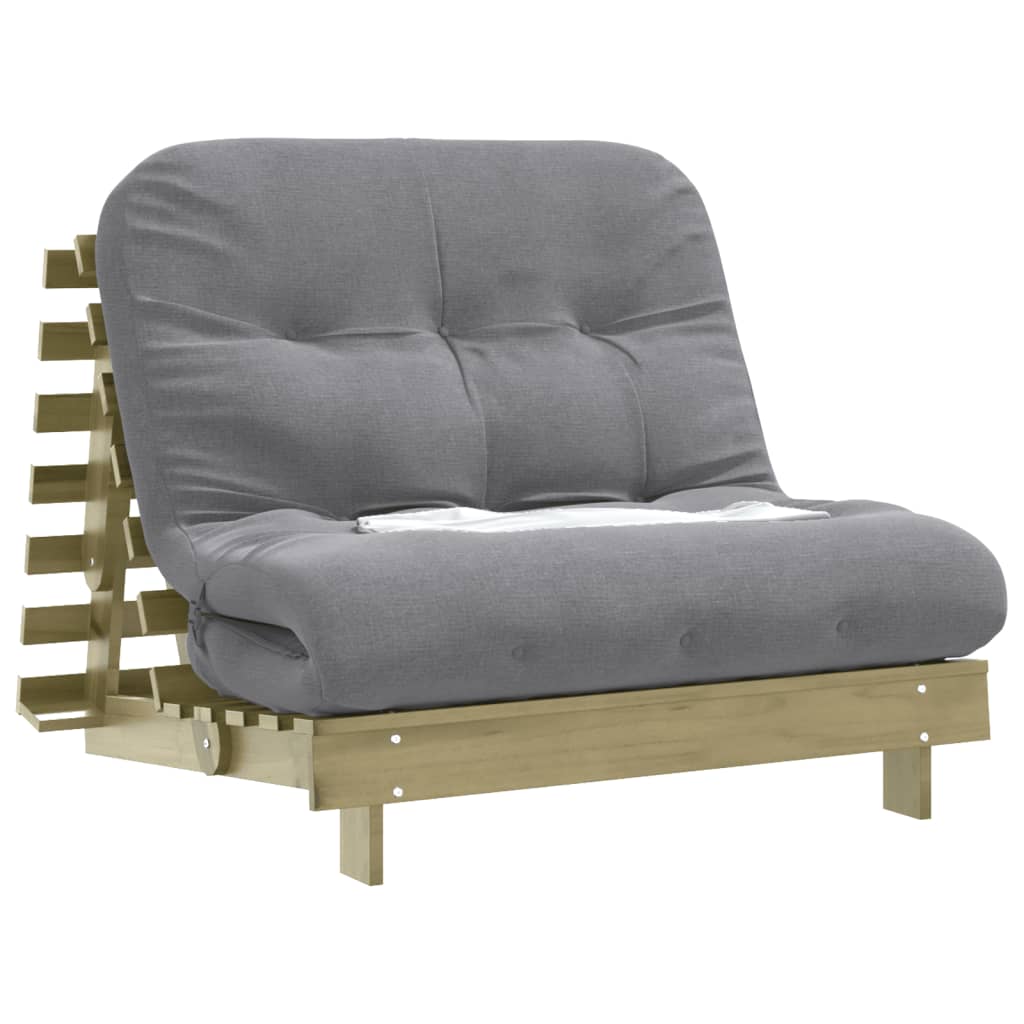 vidaXL Canapé-lit futon avec matelas 100x206x11cm bois de pin imprégné