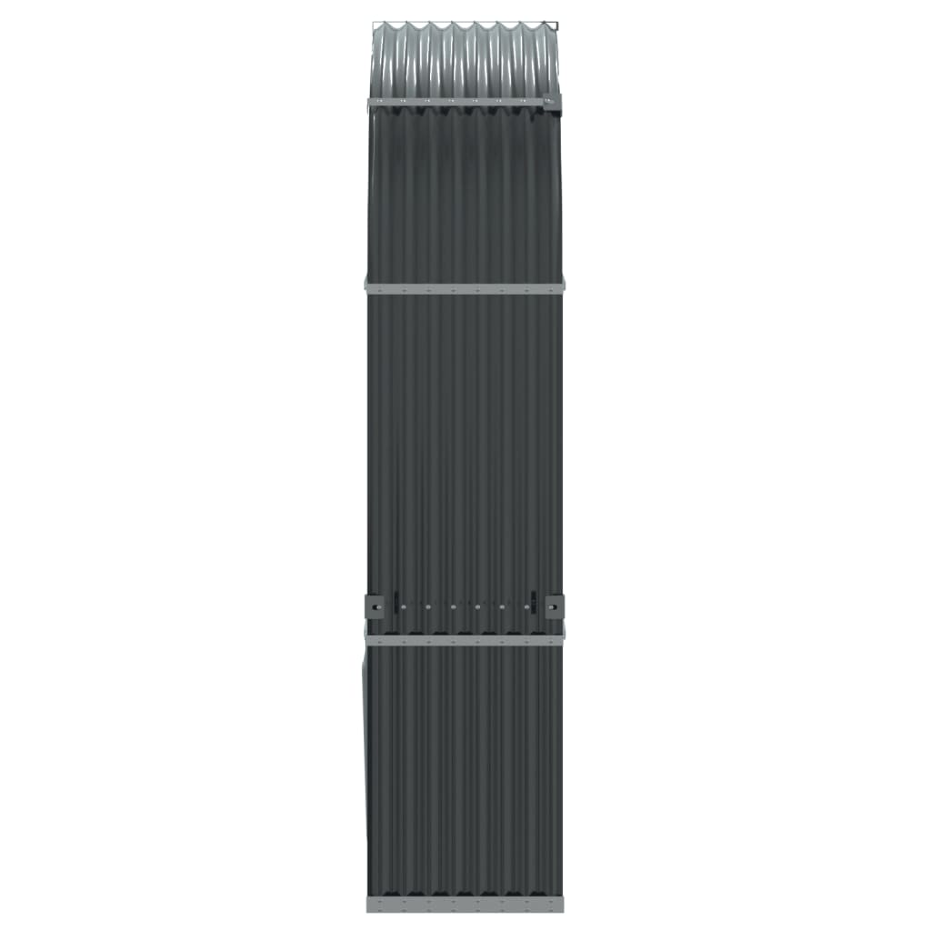 vidaXL Porte-bûches anthracite 120x45x210 cm acier galvanisé