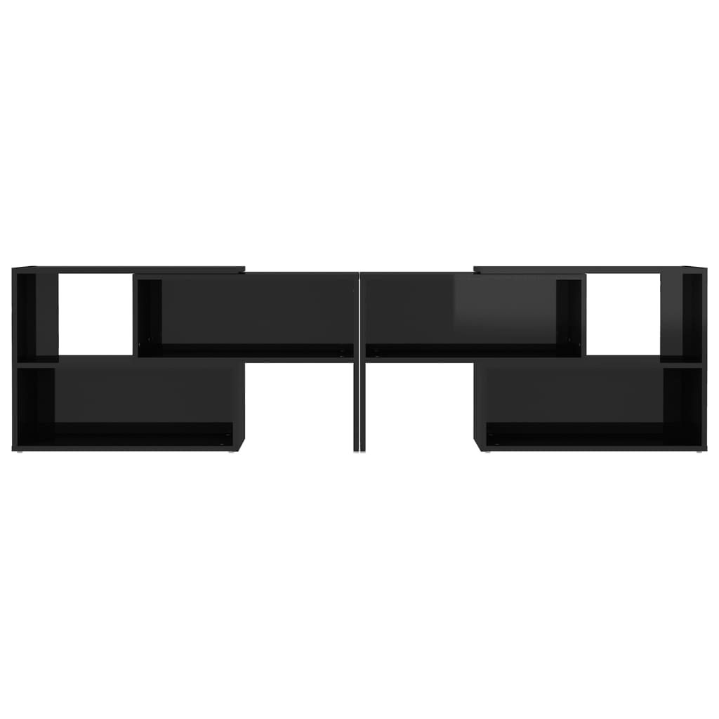 vidaXL Meuble TV Noir brillant 149x30x52 cm Bois d'ingénierie