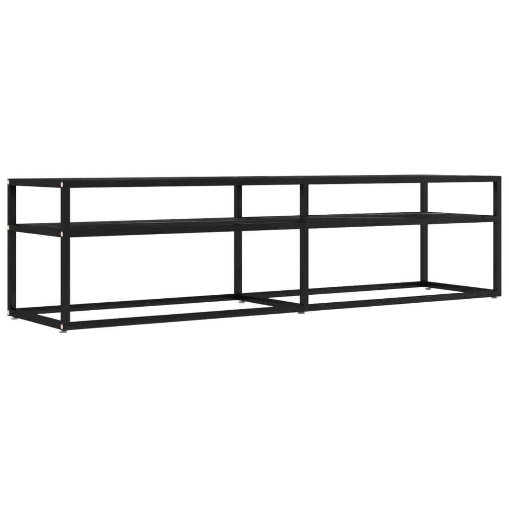 vidaXL Meuble TV Marbre noir 160x40x40,5 cm Verre trempé