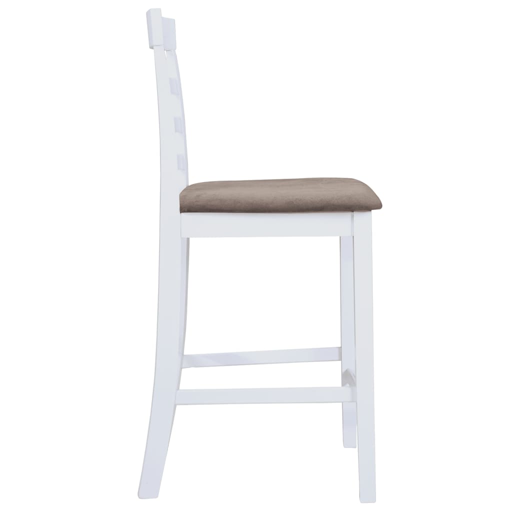 vidaXL Chaises de bar lot de 2 blanc tissu