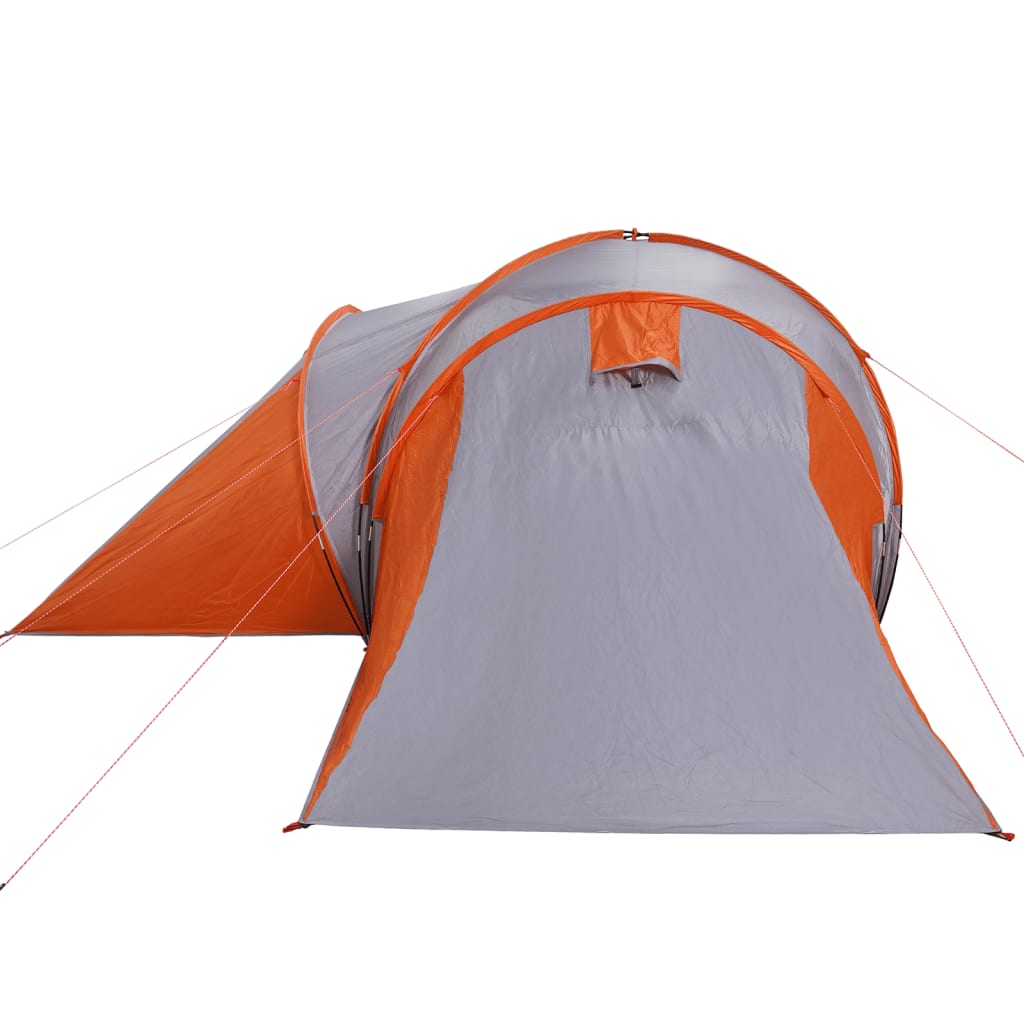 vidaXL Tente familiale à dôme 6 personnes gris et orange imperméable