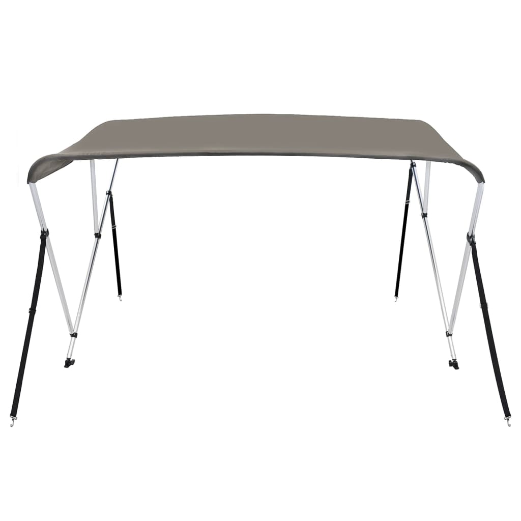 vidaXL Auvent bimini à 3 arceaux gris 183x196x137 cm