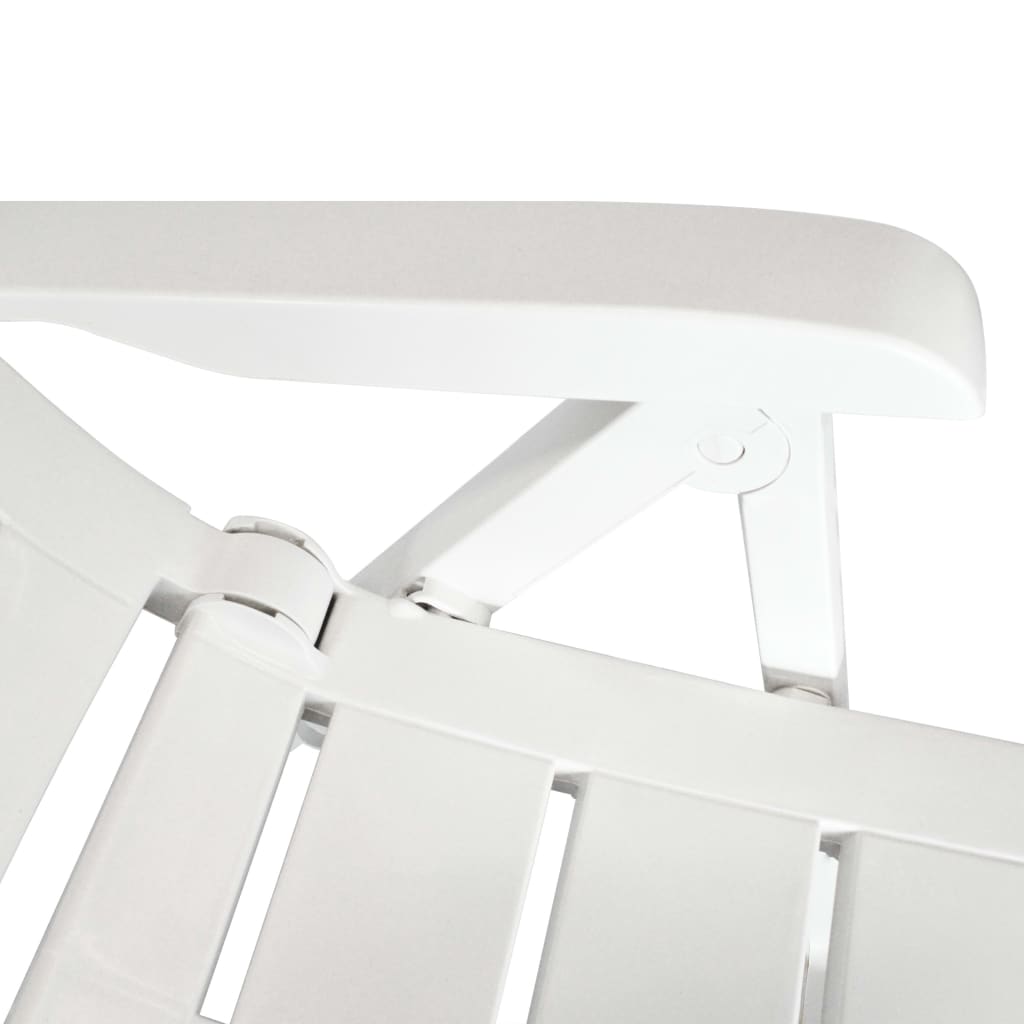 vidaXL Chaises inclinables de jardin lot de 4 Plastique Blanc