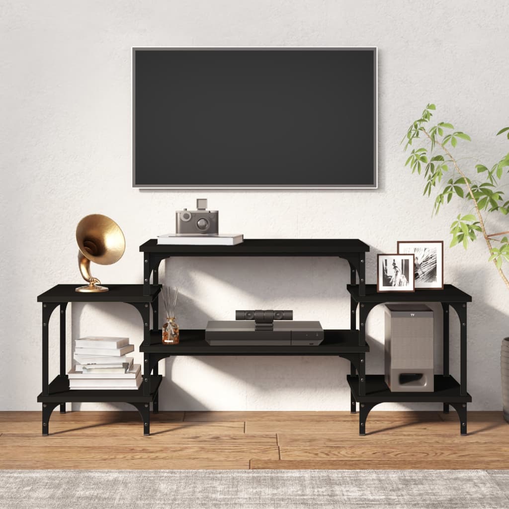 vidaXL Meuble TV noir 117x35x52 cm bois d'ingénierie