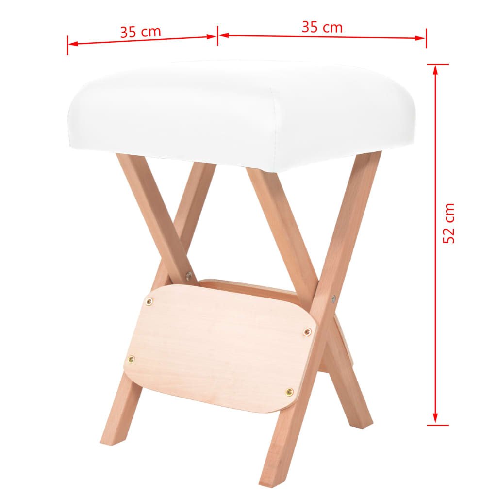 vidaXL Tabouret de massage pliant avec siège 12 cm d'épaisseur Blanc