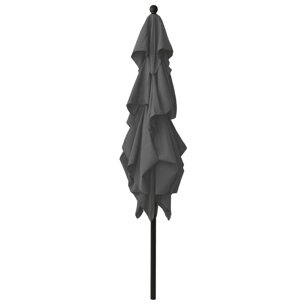 vidaXL Parasol à 3 niveaux avec mât en aluminium Anthracite 2,5x2,5 m