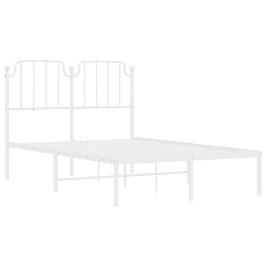 vidaXL Cadre de lit métal sans matelas et tête de lit blanc 120x190 cm