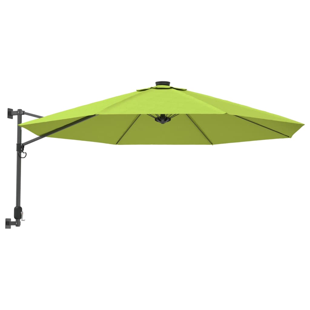 vidaXL Parasol mural avec LES pomme verte 290 cm