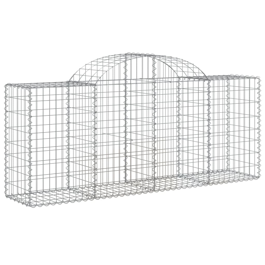 vidaXL Paniers à gabions arqués 14 pcs 200x50x80/100 cm Fer galvanisé