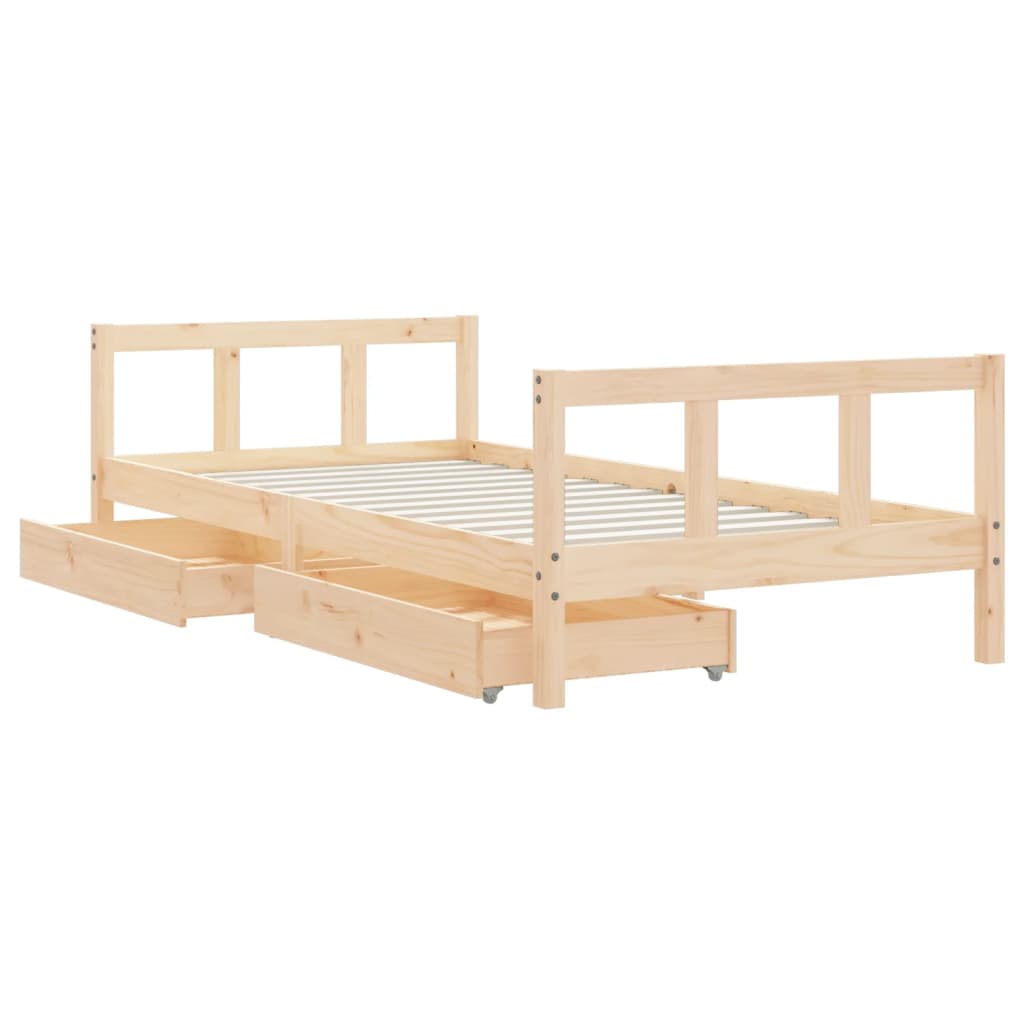 vidaXL Cadre de lit d'enfants et tiroirs 90x190 cm bois de pin massif