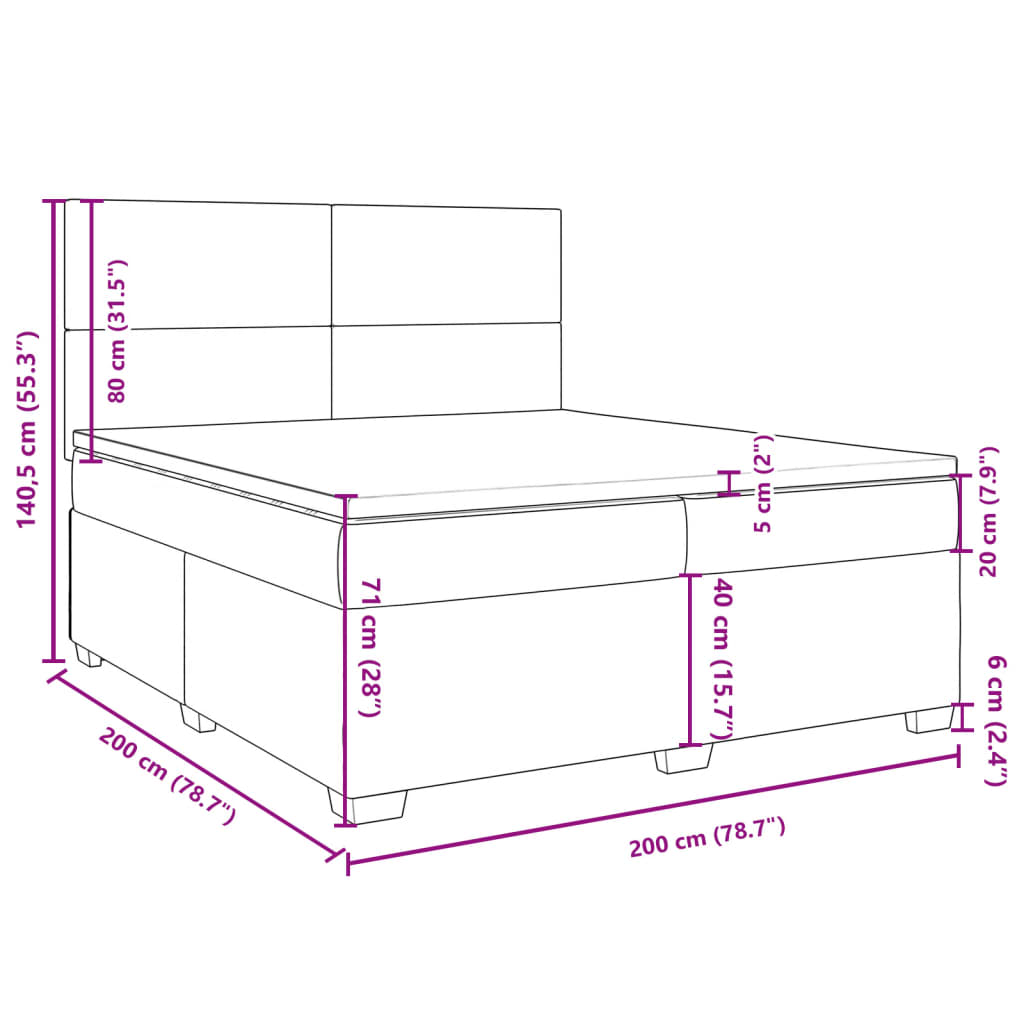 vidaXL Sommier à lattes de lit et matelas Vert foncé 200x200cm Velours