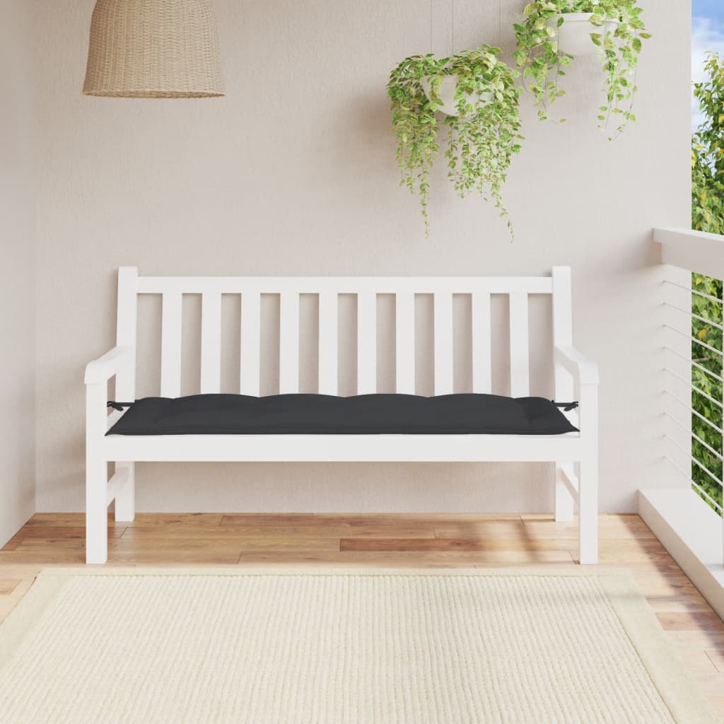 vidaXL Coussin de banc de jardin noir 150x50x7 cm tissu oxford