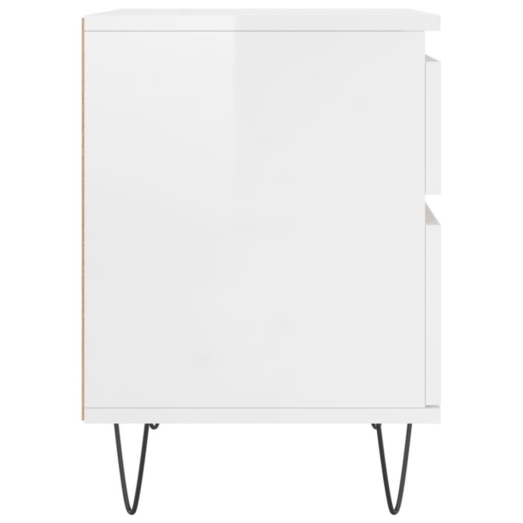 vidaXL Tables de chevet 2 pcs blanc brillant 40x35x50 cm