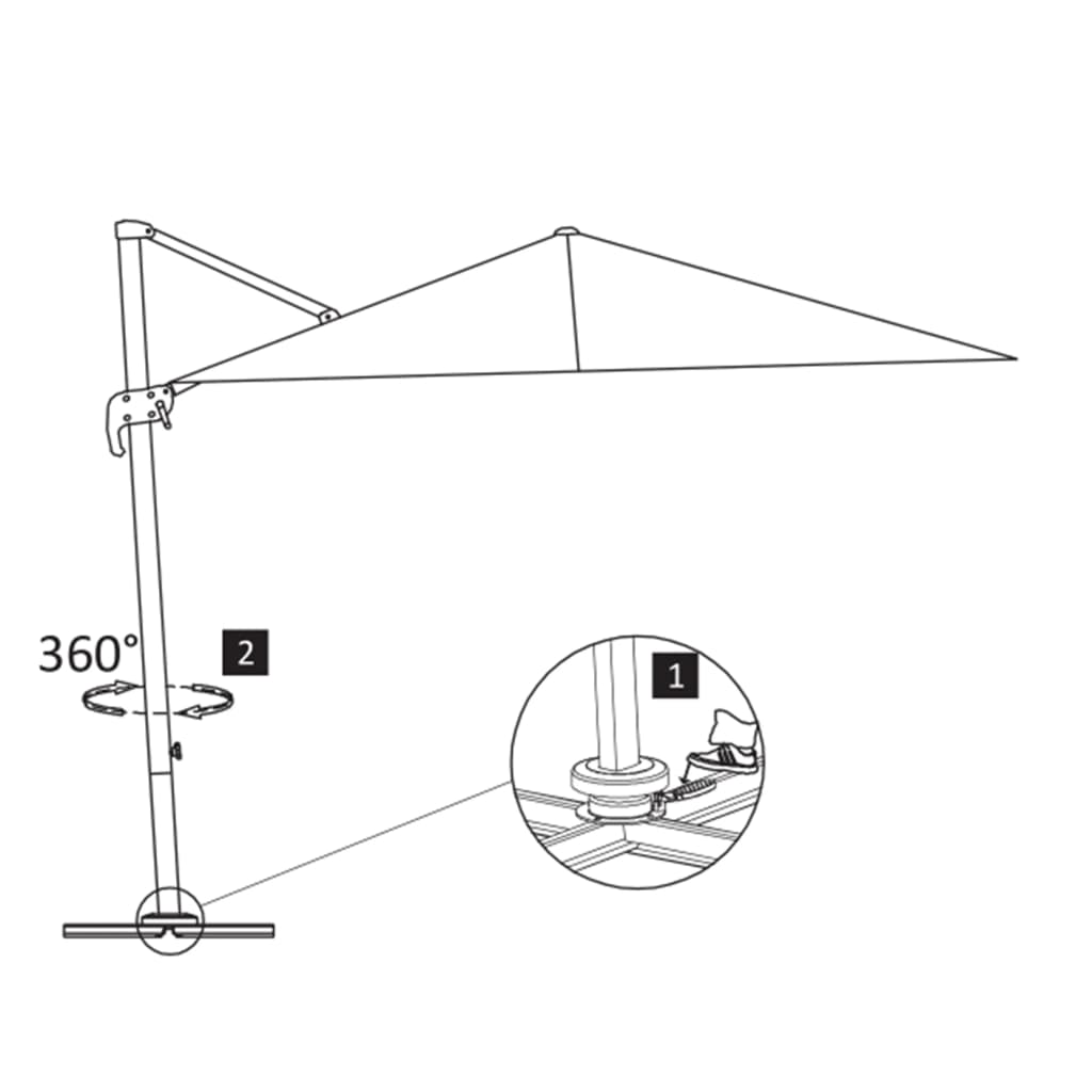 vidaXL Parasol de jardin avec base portable taupe