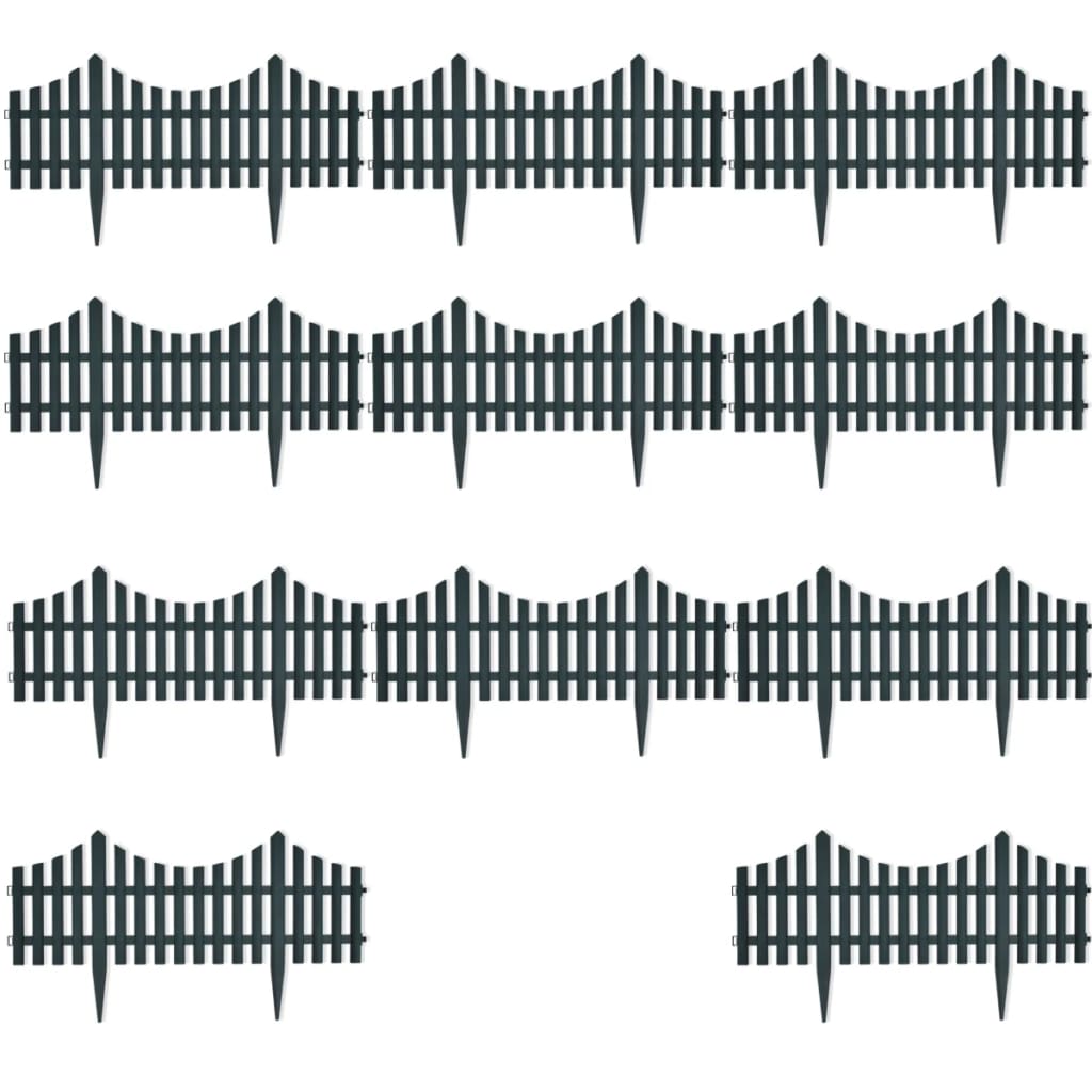 vidaXL Bordures de pelouse 17 pcs 10 m Vert