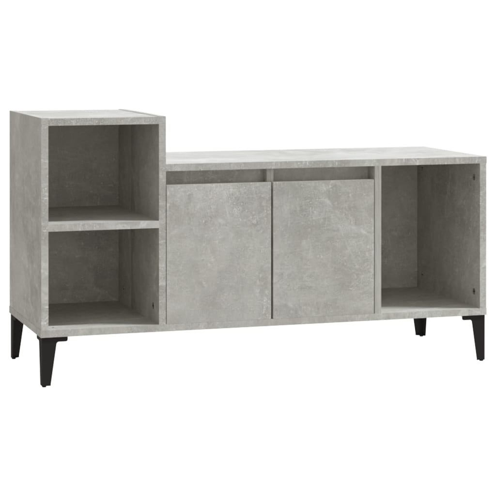 vidaXL Meuble TV Gris béton 100x35x55 cm Bois d'ingénierie